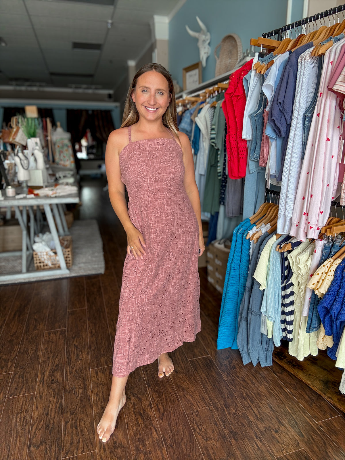 Burnt Coral Riyan Dress