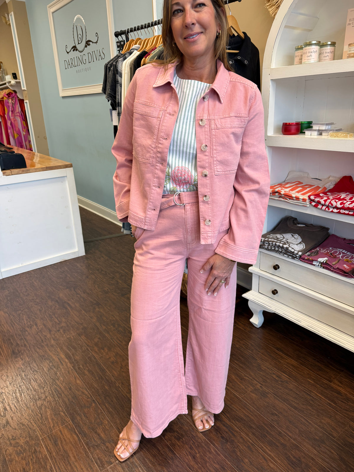 Misty Blush Denim Shacket