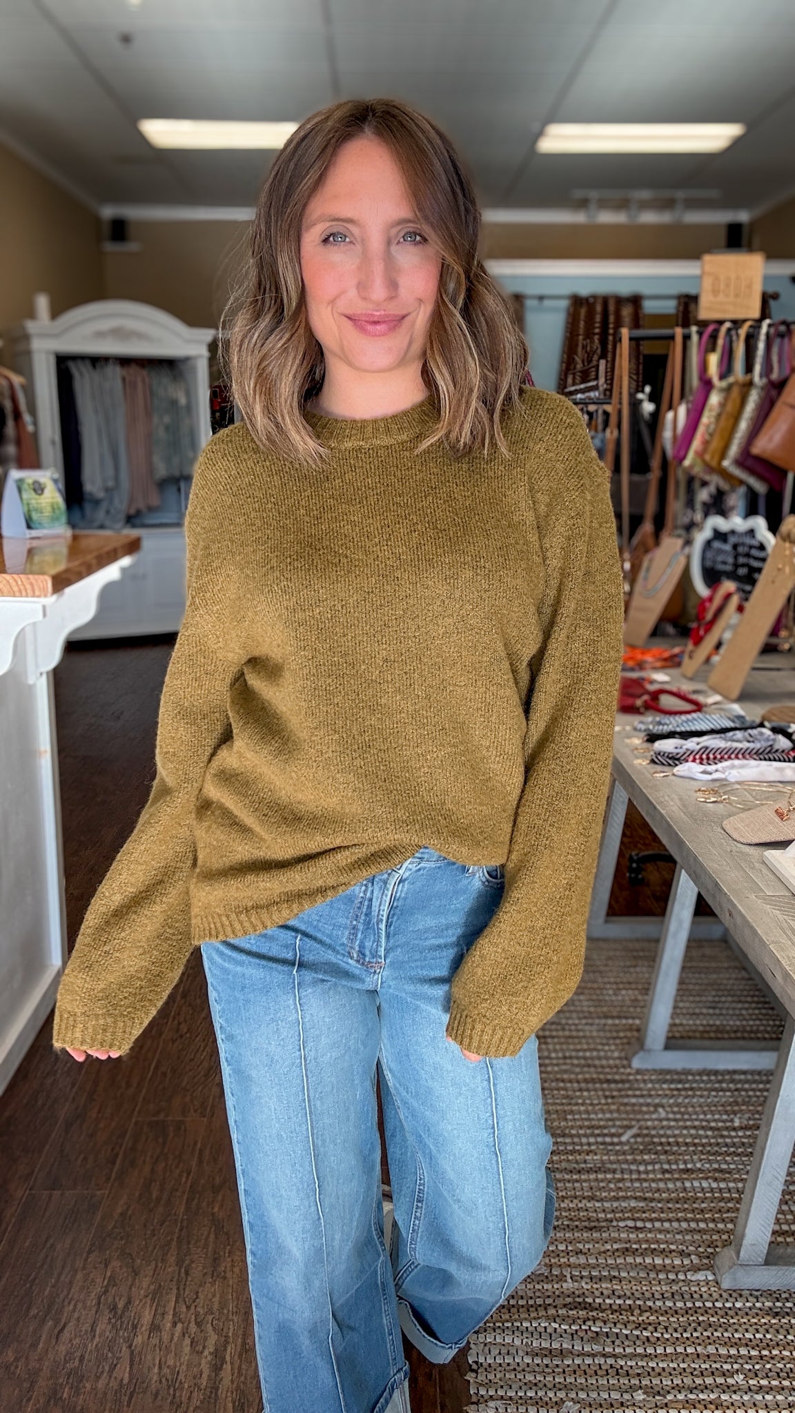 Golden Sage Chill Mode Sweater