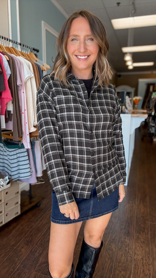 River Plaid Button Up