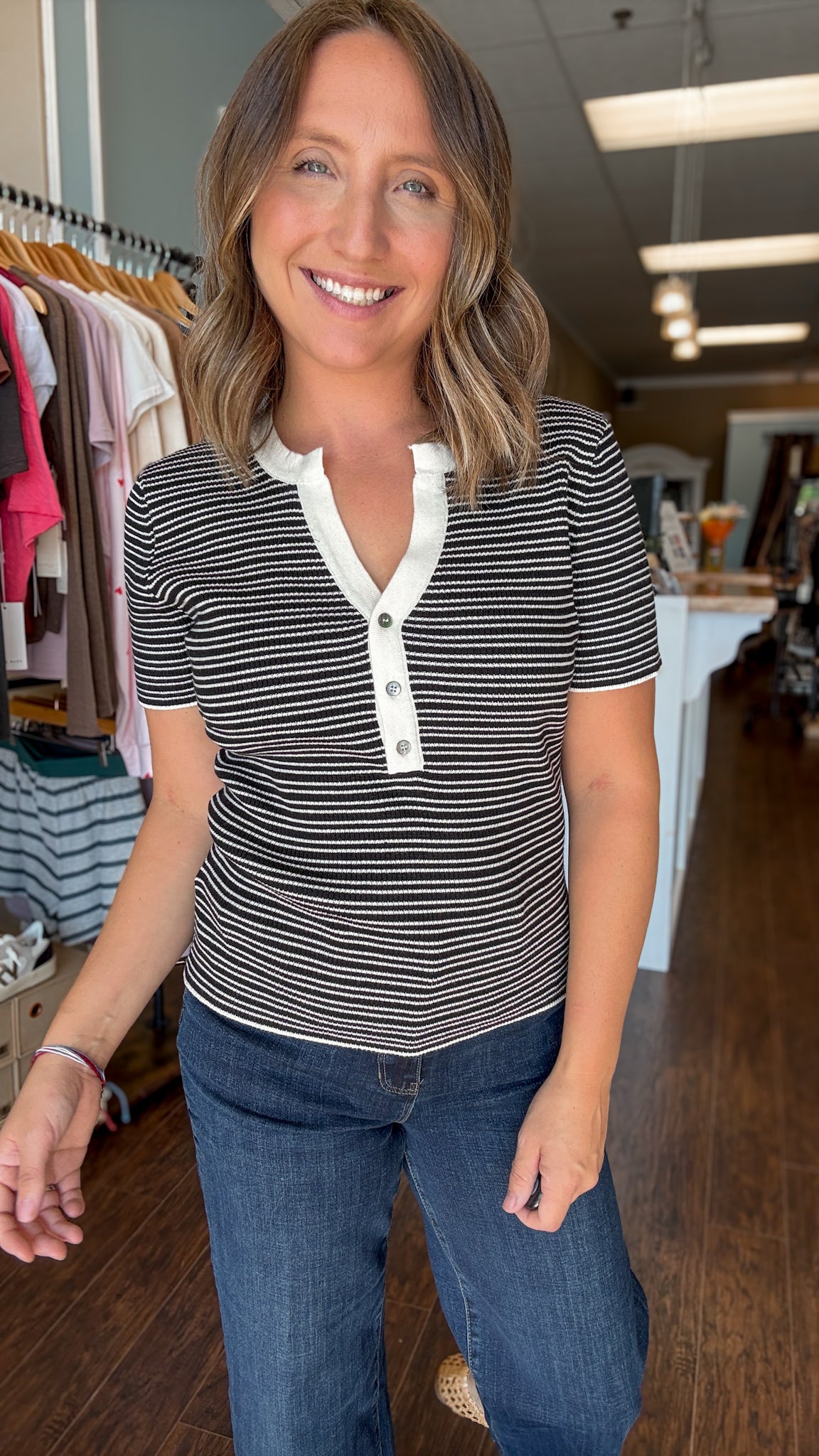Black and Cream Neya Top