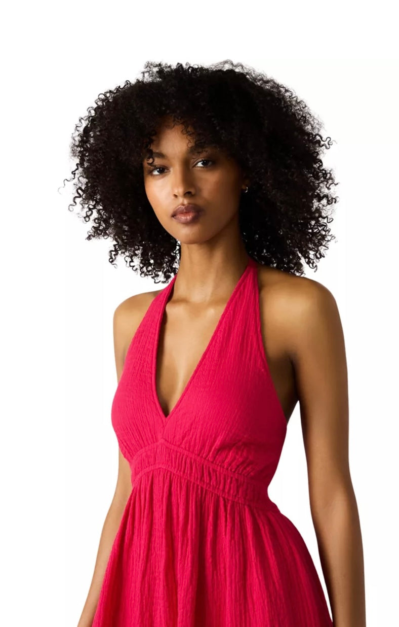 Cranberry Gauze Piper Dress