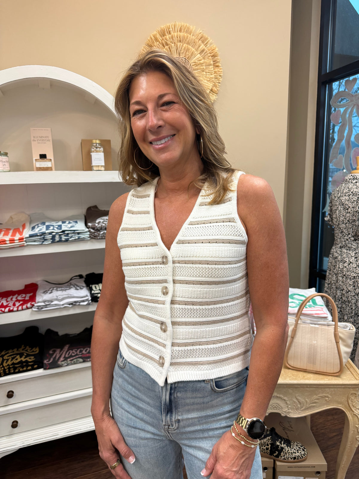 Beechwood Stripe Mariana Knit Top